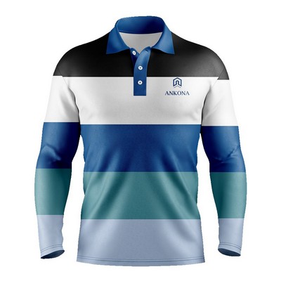 Sublimation Long Sleeve Polo - 150G Interlock - Men, Women,