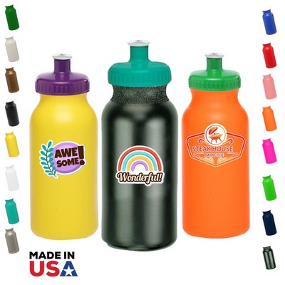Sports Plastic Water Bottle - 20 oz