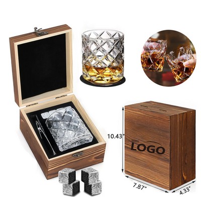 Whiskey Bourbon Stones Drinking Gift Set