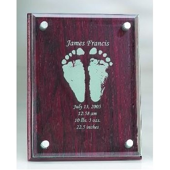 Rosewood Finish Plaque w/Glass Top (8"x10")